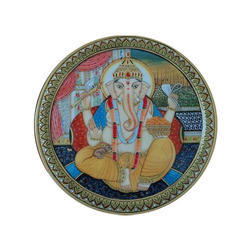 Manufacturers Exporters and Wholesale Suppliers of Painted Ganesha Marble Plate Bengaluru Karnataka